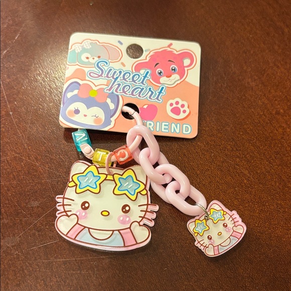 Hello Kitty Accessories - Hello Kitty Character Keychain with Pink Chain